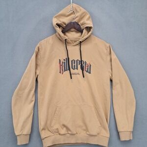 KILL CREW Mens Tan Graphic Hoodie Sweatshirt Distressed Print Size M